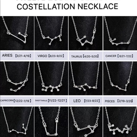 Virgo Constellation Astrology Silver Alloy Necklace Celestial Minimalist Unique - Picture 5 of 10